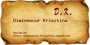 Diminescur Krisztina névjegykártya