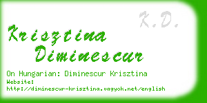 krisztina diminescur business card